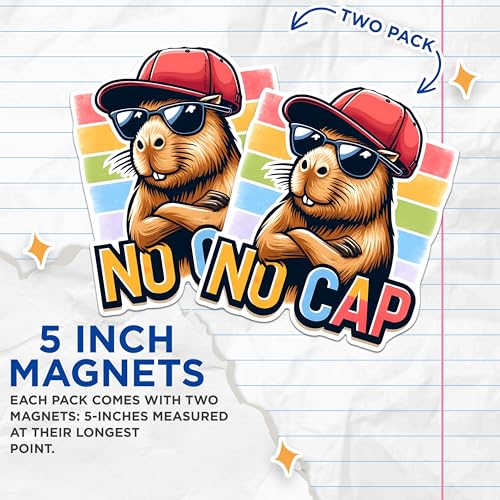 (2 Pack) No Cap Animal Magnets - Funny Cartoon Magnets - Cool Fridge Magnets for Kids and Adults - Decorative Magnets- 5" On Longest Side - for Fridges, Toolboxes, Cars - Made in USA - MAG2670