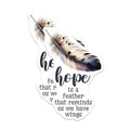 (2 Pack) Inspirational Quote Stickers - Feather Design - Motivational Decal - 5" On Longest Side - Sticks to Smooth Flat Surfaces - Made in USA - BMCS7551