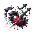 (2 Pack) Heart and Sword Magnets - Gothic Decor - Dark Romantic Magnets - 5" On Longest Side - Premium Magnet - for Cars, Refrigerators, Toolboxes, Lockers - Made in USA - MAG14477