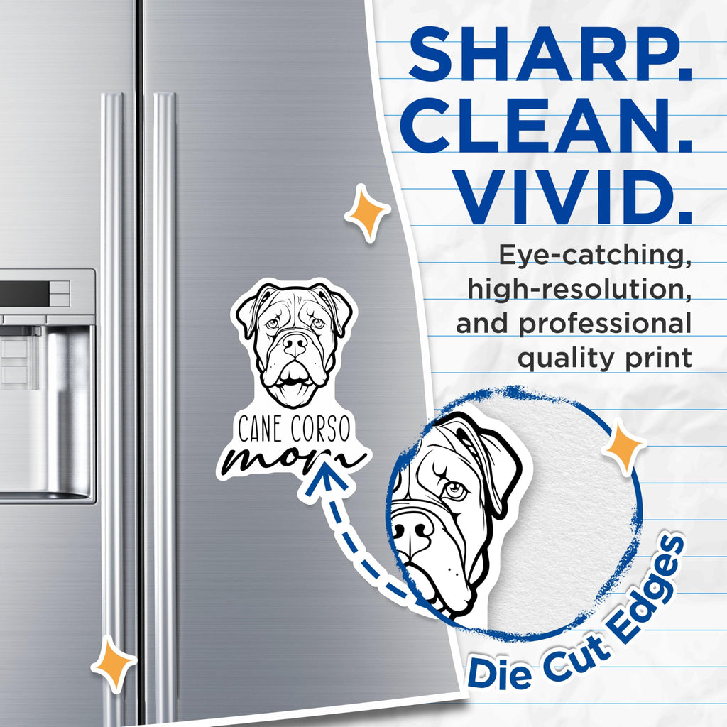 (2 Pack) Cane Corso Mom Magnets - Dog Breed Pet Lover Decor - Italian Mastiff Car Magnets - 5 Inches On Longest Side - Thick Durable Magnet - Made in USA - MAG27062