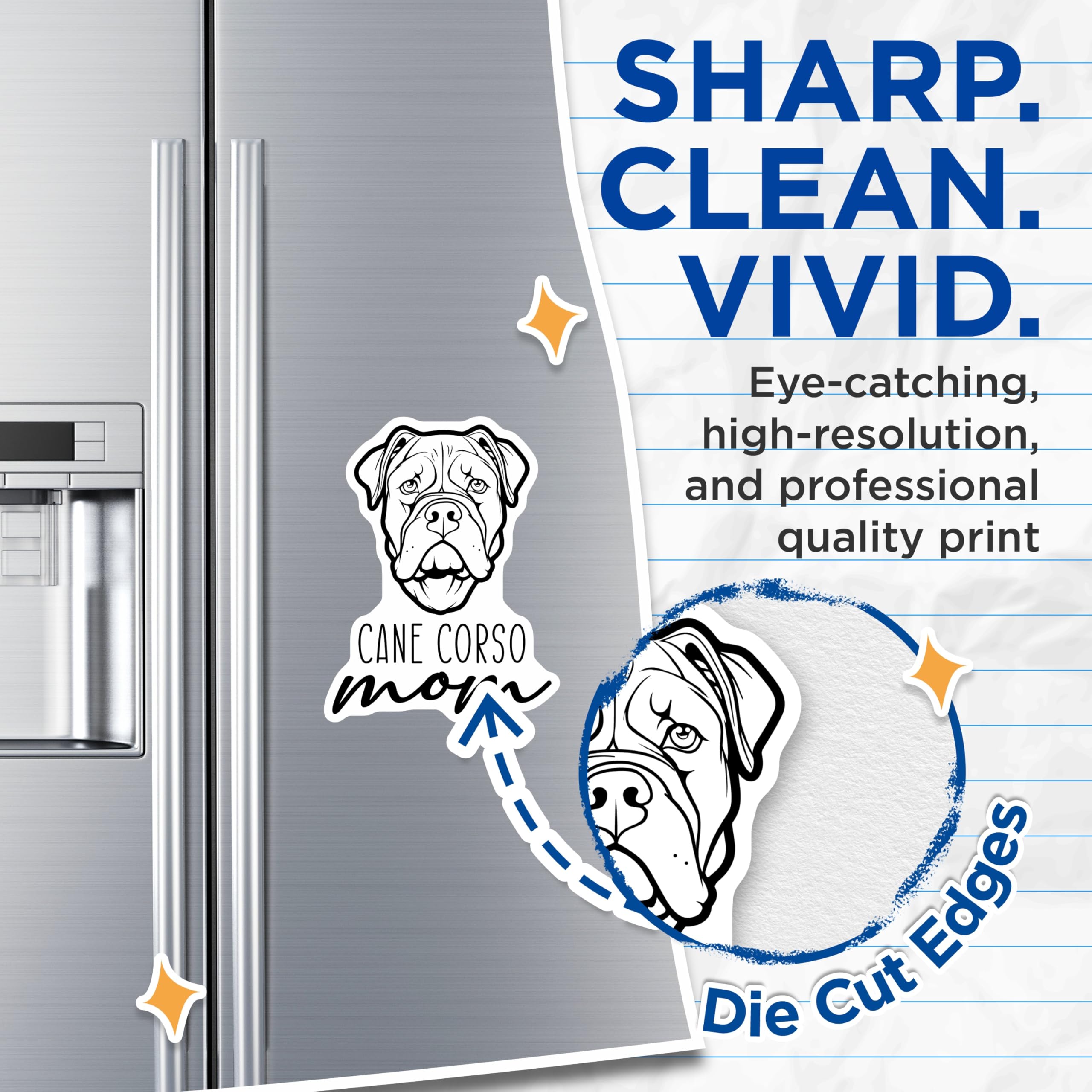 (2 Pack) Cane Corso Mom Magnets - Dog Breed Pet Lover Decor - Italian Mastiff Car Magnets - 5 Inches On Longest Side - Thick Durable Magnet - Made in USA - MAG27062