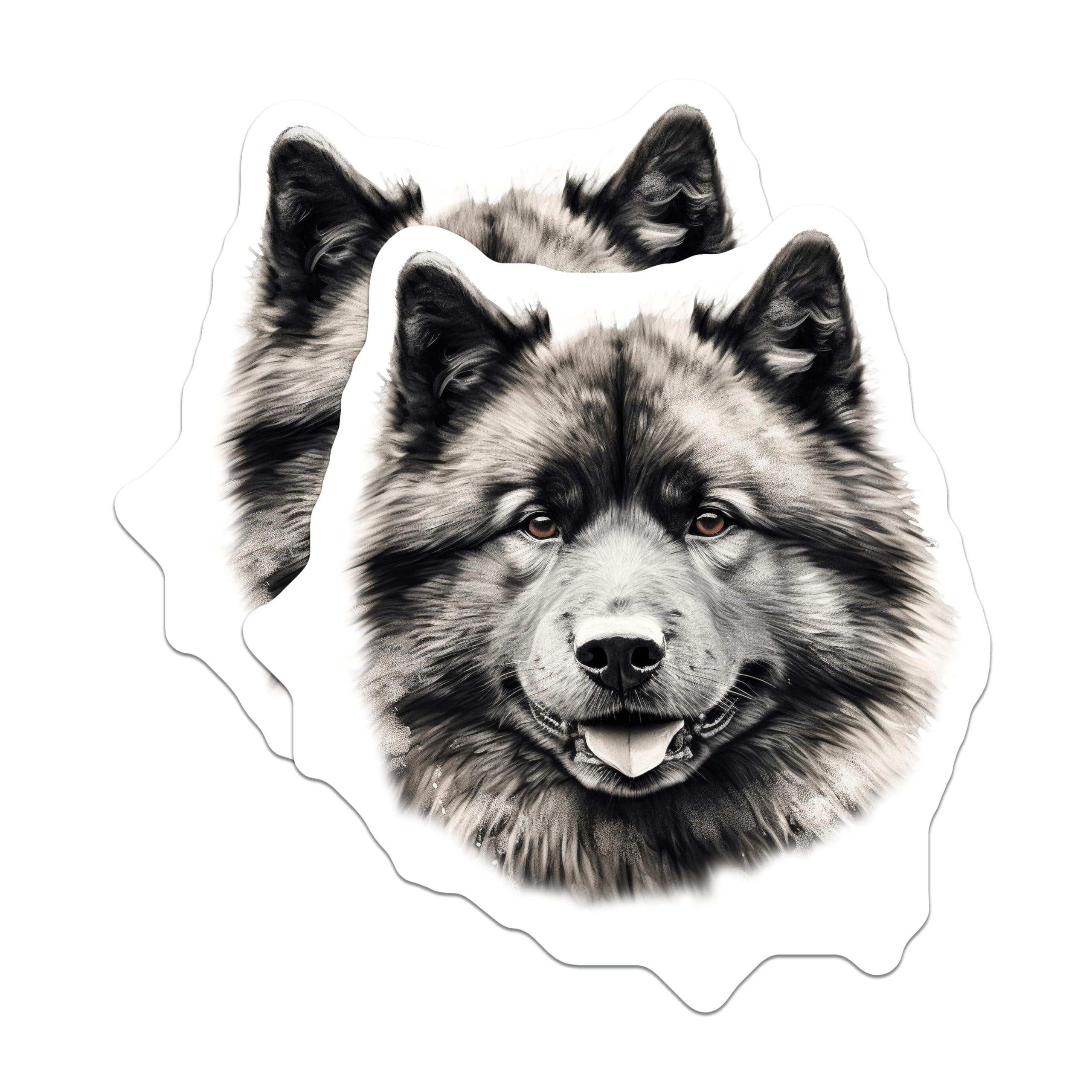 (2 Pack) Malamute Dog Magnets - Siberian Husky Pet Lover - Realistic Animal Portrait - Large Canine Owner Home Decor - 5 Inches On Longest Side - Thick Durable Magnet - Made in USA - MAG29310