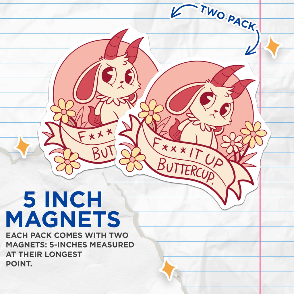 (2 Pack) Motivational Goat Magnets - Goof Off Decor - Cute Inspirational Animal Art - 5" On Longest Side - for Cars, Fridges, Toolboxes - Made in USA - MAG5618