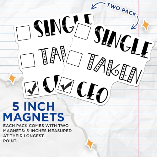 (2 Pack) CEO Magnets Magnets - Office Decor - 5" On Longest Side - Made in USA - Sticks to Refrigerators & Metal Surfaces - MAG9213