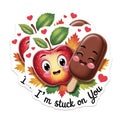 (2 Pack) Cute Apple Popsicle Magnets - Im Stuck On You - Funny Sweetheart Couple Love Decor - 5 Inches On Longest Side - Thick Durable Magnet - Made in USA - MAG38267