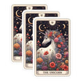 (3 Pack) Unicorn Decals - Floral Fantasy Stickers - Mystical Creature Art - 3 Inches On Longest Side - Easy Peel & Apply - Made in USA - 3MCS4280