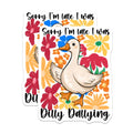 (2 Pack) Dilly Dallying Duck Magnets - Funny Goose Fridge Decor - Cute Floral Locker Accessory - 5 Inches On Longest Side - Thick Durable Magnet - Made in USA - MAG29476