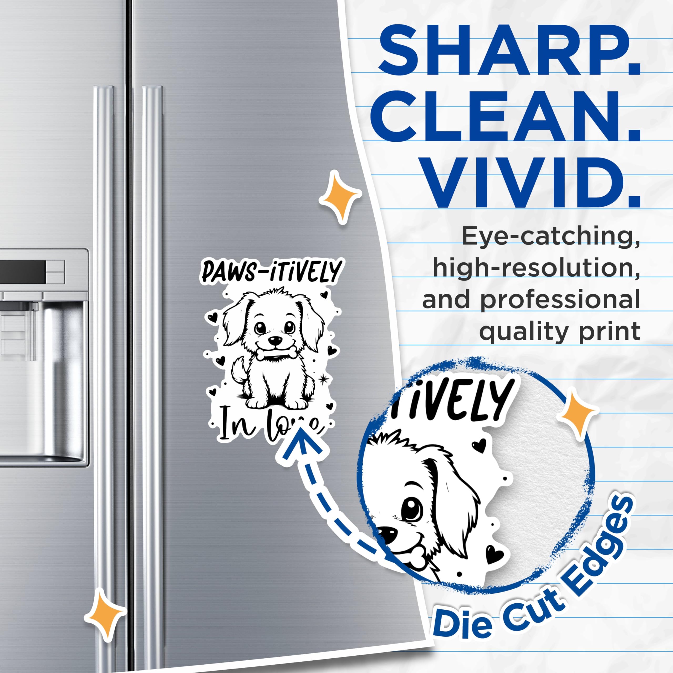(2 Pack) Paws-itively in Love Dog Magnets - Cute Puppy Magnets - Adorable Pet Lover Decor Magnets- 5" On Longest Side - for Fridges, Toolboxes, Cars - Made in USA - MAG2861