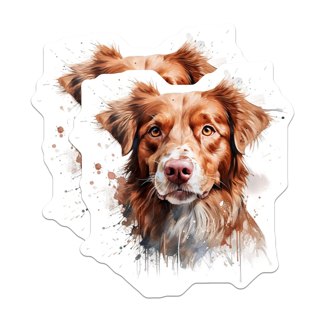 (2 Pack) Watercolor Dog Magnets - Toller Style Dog Lover - Pet Fridge Decor - 5 Inches On Longest Side - Thick Durable Magnet - Made in USA - MAG29130