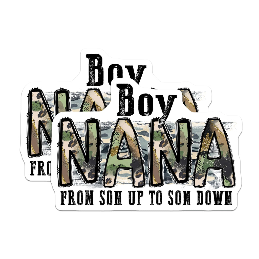 (2 Pack) Boy Nana Magnets - Grandmother Fridge Decor - Grandson Proud Nana Accessory - Mother's Day for Nana - 5 Inches On Longest Side - Thick Durable Magnet - Made in USA - MAG29911