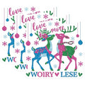 (3 Pack) Reindeer Couple Decals - Holiday Love Decal - Christmas Window Clings- 3 Inches On Longest Side - Easy Peel & Apply - Made in USA - 3MCS5611