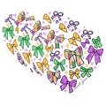 (3 Pack) Mardi Gras Decals - Bows Decal - Fleur de Lis Decal- 3 Inches On Longest Side - Easy Peel & Apply - Made in USA - 3MCS5148
