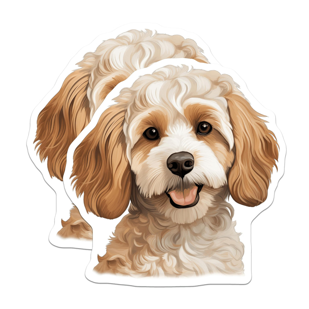 (2 Pack) Cockapoo Dog Magnets - Cute Doodle Puppy - Pet Lover Refrigerator Decor - 5 Inches On Longest Side - Thick Durable Magnet - Made in USA - MAG24716
