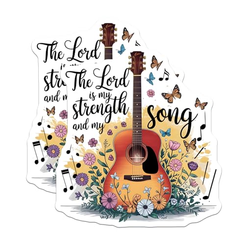 (2 Pack) Christian Guitar Magnets - Inspirational Music Decor - Faith-Based Decorative Magnets - 5" On Longest Side - for Cars, Fridges, Toolboxes - Made in USA - MAG6615