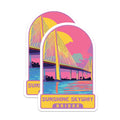(2 Pack) Sunshine Skyway Bridge Magnets - Florida Landmark Art - Vibrant Travel Souvenirs - 5 Inches On Longest Side - Thick Durable Magnet - Made in USA - MAG19745