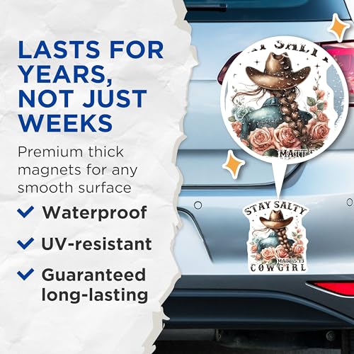 (2 Pack) Western Decor Magnet - Inspirational Quote - Rodeo Theme - 5" On Longest Side - Sticks to Smooth Flat Surfaces - Made in USA - MAG10080