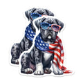 (2 Pack) Bulldog American Flag Stickers - Puppy Dog Patriotic - USA Theme Stickers - 5" On Longest Side - Sticks to Smooth Flat Surfaces - Made in USA - BMCS6571