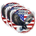 (3 Pack) Eagle Decals - American Flag Stickers - Made in America Laptop Decals - 3 Inches On Longest Side - Easy Peel & Apply - Made in USA - 3MCS6167