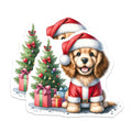 (2 Pack) Cute Christmas Dog Magnets - Santa Puppy Pet Lover - Holiday Fridge Decor - 5 Inches On Longest Side - Thick Durable Magnet - Made in USA - MAG26886