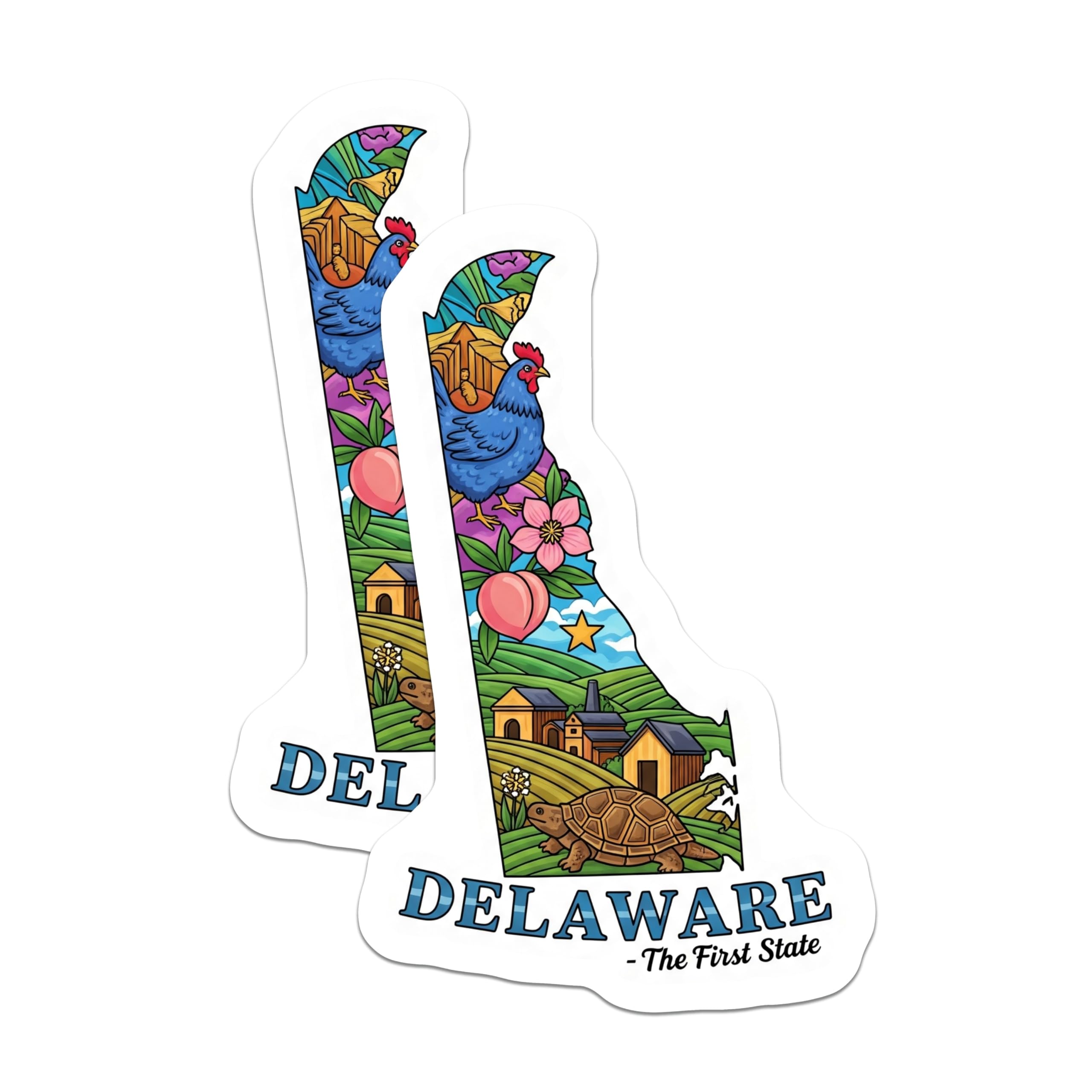 (2 Pack) Delaware State Magnets - The First State - Travel Souvenir Magnets - 5" On Longest Side - Premium Magnet - for Cars, Refrigerators, Toolboxes, Lockers - Made in USA - MAG18064
