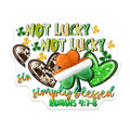 (2 Pack) St Patricks Day Magnets - Not Lucky Simply Blessed - Irish Shamrock Cowhide Decor - 5 Inches On Longest Side - Thick Durable Magnet - Made in USA - MAG24698