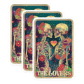 (3 Pack) Tarot Card Decals - The Lovers - Skeleton Couple Stickers - 3 Inches On Longest Side - Easy Peel & Apply - Made in USA - 3MCS4215