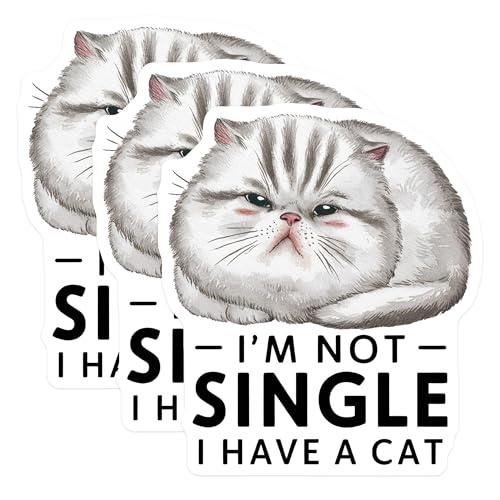 (3 Pack) Cat Lover Decals - Funny Pet Decal - I Have A Cat Decal - 3 Inches On Longest Side - Easy Peel & Apply - Made in USA - 3MCS2239
