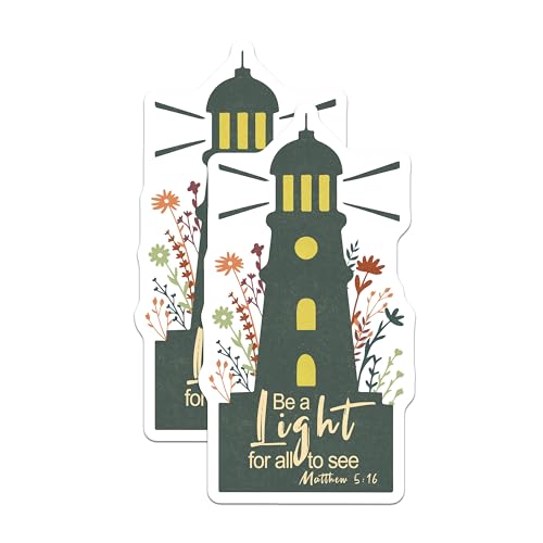 (2 Pack) Lighthouse Quote Magnets - Inspirational Home - Bible Verse Magnets - 5" On Longest Side - for Cars, Fridges, Toolboxes - Made in USA - MAG4160