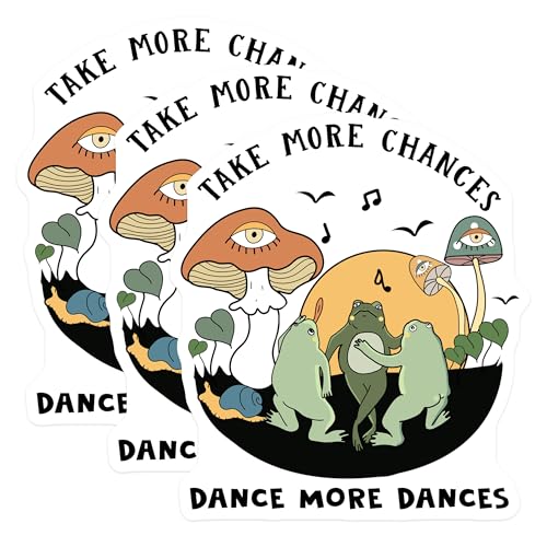 (3 Pack) Frog Dance Decals - Mushroom Eye - Laptop Decal - 3 Inches On Longest Side - Easy Peel & Apply - Made in USA - 3MCS4667