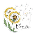 (2 Pack) Dandelion Blow Me Stickers - 5" On Longest Side - Sticks to Smooth Flat Surfaces - Made in USA - BMCS8618 - BMCS8618