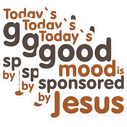 (3 Pack) Jesus Decals - Christian Stickers - Good Mood Decal- 3 Inches On Longest Side - Easy Peel & Apply - Made in USA - 3MCS5292
