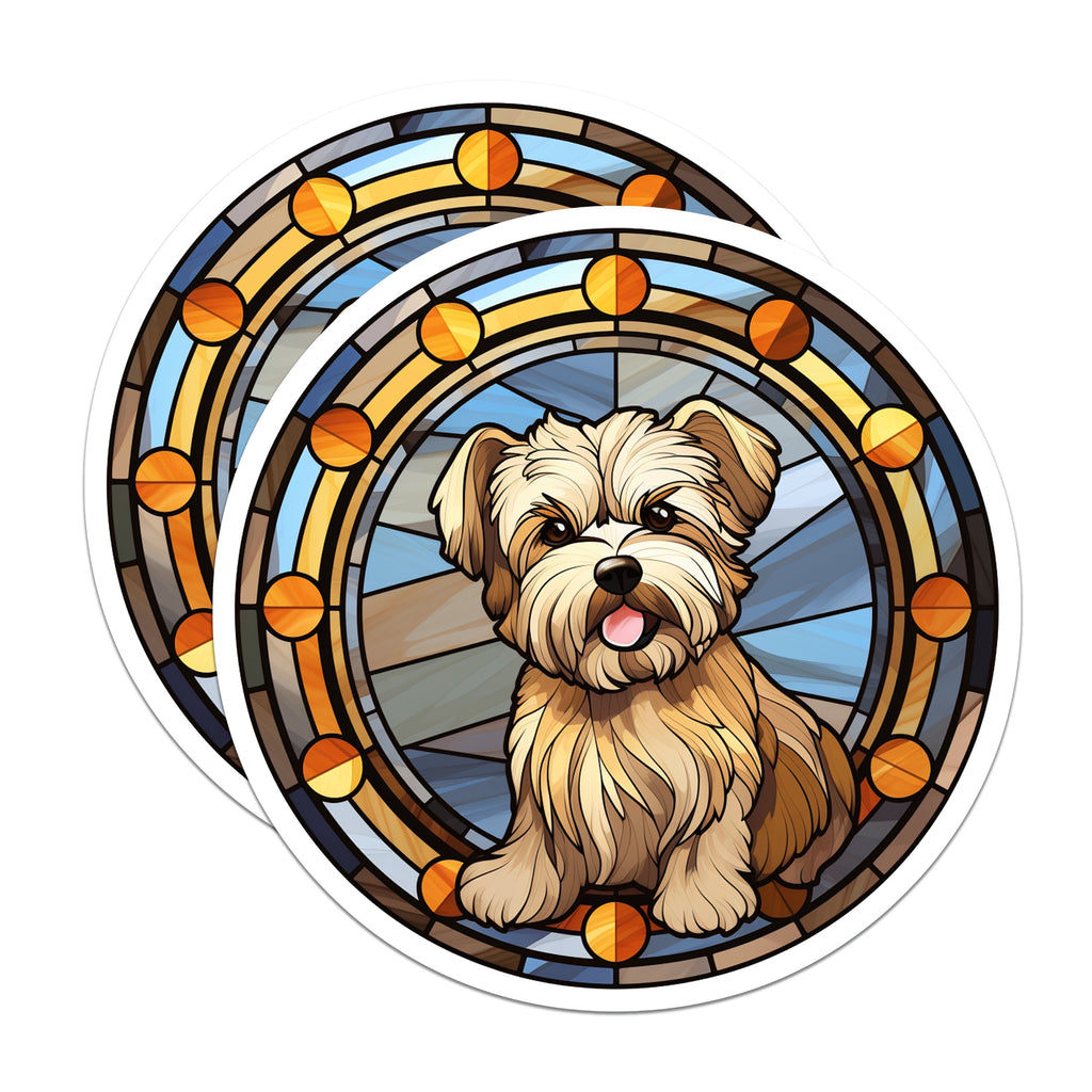 (2 Pack) Stained Glass Yorkshire Terrier Magnets - Adorable Dog Art - Pet Lover Fridge Decor - 5 Inches On Longest Side - Thick Durable Magnet - Made in USA - MAG39692