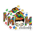(2 Pack) Mom Autism Awareness Magnets Magnets - Puzzle Piece Pattern - Proud Mom Design - 5" On Longest Side - Made in USA - Sticks to Refrigerators & Metal Surfaces - MAG9002