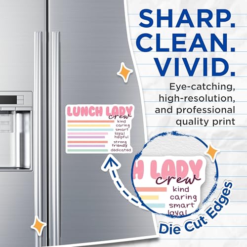 (2 Pack) Lunch Lady Crew Magnets - Kind Caring Smart - Loyal Helpful Friendly Dedicated - 5" On Longest Side - for Cars, Fridges, Toolboxes - Made in USA - MAG3631