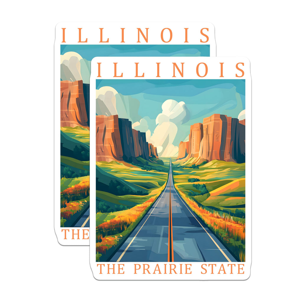 (2 Pack) Illinois Magnets - Prairie State Souvenir - Travel Magnet - State Pride - 5" On Longest Side - Premium Magnet - for Cars, Refrigerators, Toolboxes, Lockers - Made in USA - MAG18097