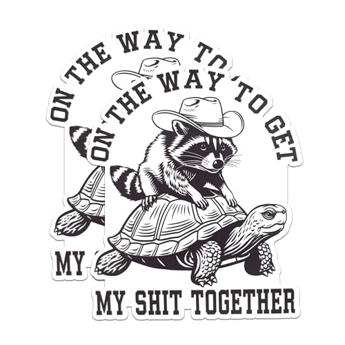 (2 Pack) Raccoon and Turtle Magnets - Funny Animal Magnets - Motivational Fridge Magnets- 5" On Longest Side - for Fridges, Toolboxes, Cars - Made in USA - MAG2560