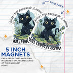 (2 Pack) Funny Cat Magnets - Cute Animal Magnets - Quirky Fridge ations - Humorous Black Cat Magnets - 5" On Longest Side - for Cars, Fridges, Toolboxes - Made in USA - MAG4353