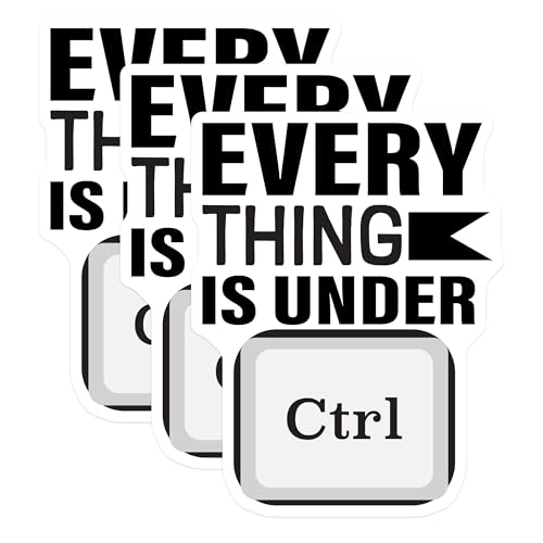 (3 Pack) Ctrl Button Decals - Everything Under Ctrl - Laptop Decal - 3 Inches On Longest Side - Easy Peel & Apply - Made in USA - 3MCS4850