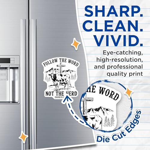 (2 Pack) Follow The Word Magnets - Christian - Inspirational Bible Verse Magnets - Faith-Based Refrigerator Magnets - 5" On Longest Side - for Cars, Fridges, Toolboxes - Made in USA - MAG4530