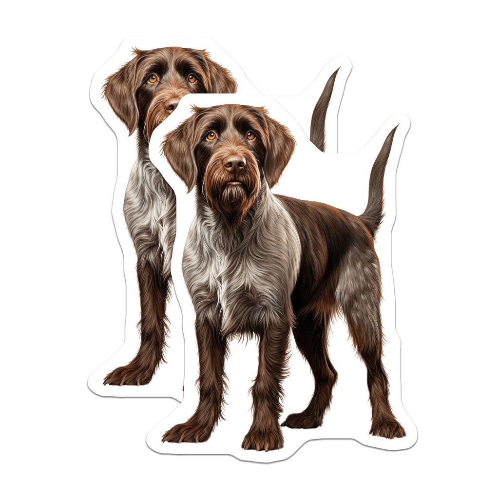 (2 Pack) German Wirehaired Pointer Magnets - Dog Breed Artwork - Pet Lover Decor for Fridge - 5 Inches On Longest Side - Thick Durable Magnet - Made in USA - MAG24018