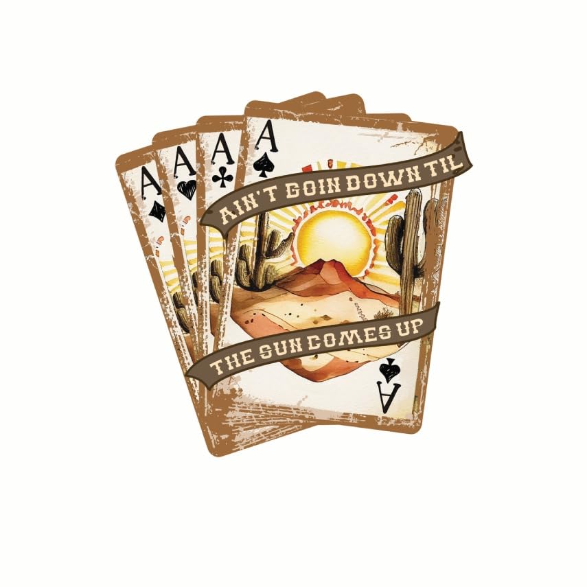 (3 Pack) Ace Playing Card Decals - Desert Scene Decal - Laptop Decal - 3 Inches On Longest Side - Easy Peel & Apply - Made in USA - 3MCS7816