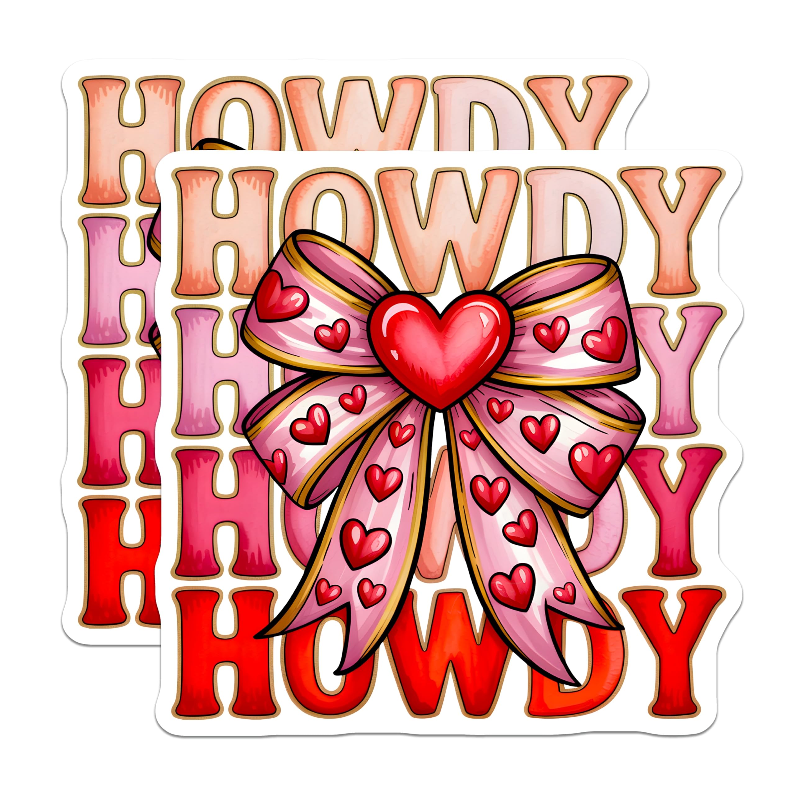 (2 Pack) Howdy Bow Magnets - Western Valentine Decor - Southern Charm Home Accessories - 5 Inches On Longest Side - Thick Durable Magnet - Made in USA - MAG26460