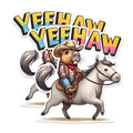 (2 Pack) Cowboy Capybara Stickers - Cute Animal Stickers - Funny Capybara Stickers - 5" On Longest Side - Sticks to Any Smooth Flat Surface - Made in USA - BMCS2662