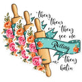 (3 Pack) They See Me Rolling Decals - Funny Baker Decal - Baking Lover Decals - 3 Inches On Longest Side - Easy Peel & Apply - Made in USA - 3MCS1830