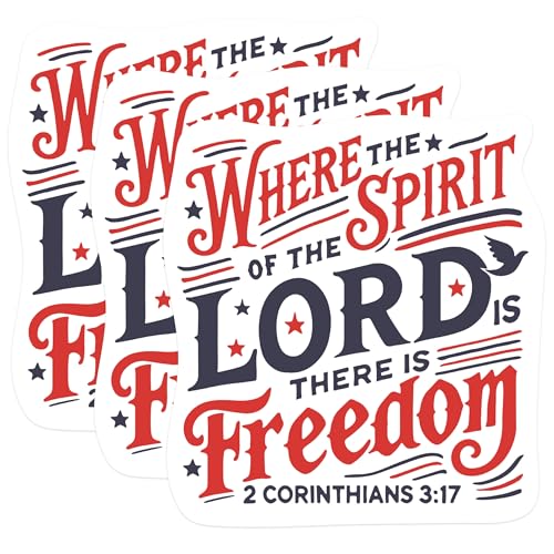 (3 Pack) Where The Spirit Decals - Religious Laptop Decal - Christian Faith Sticker - 3 Inches On Longest Side - Easy Peel & Apply - Made in USA - 3MCS1082
