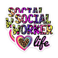 (2 Pack) Social Worker Magnets - Leopard Print Design - Rainbow Heart Profession Display - Student Appreciation - 5 Inches On Longest Side - Thick Durable Magnet - Made in USA - MAG36503