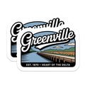(2 Pack) Greenville Magnets - Mississippi Delta - Established 1870 Fridge Decor - 5" On Longest Side - Premium Magnet - for Cars, Refrigerators, Toolboxes, Lockers - Made in USA - MAG18235