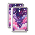(2 Pack) Cosmic Night Sky Magnets - Dreamy Pastel Galaxy Decor - Ethereal Star Moon Clouds Aesthetic - 5 Inches On Longest Side - Thick Durable Magnet - Made in USA - MAG21477