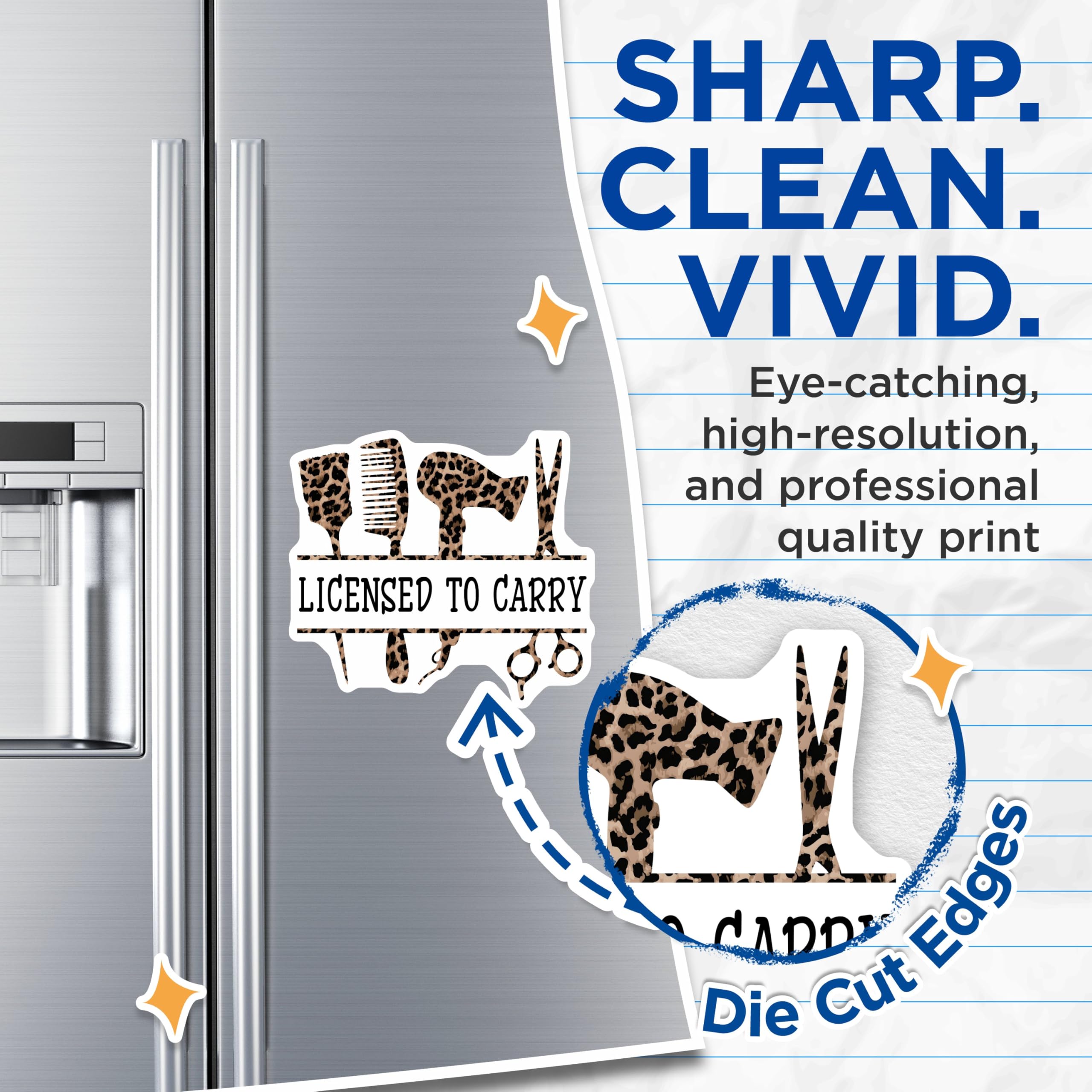(2 Pack) Licensed to Carry Magnets - Hairdresser Decor - Salon Accessories - Hair Styling Toolkit - 5" On Longest Side - for Cars, Fridges, Toolboxes - Made in USA - MAG7568