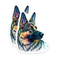 (2 Pack) German Shepherd Magnets - Colorful Dog Art - GSD Owner Decor - 5 Inches On Longest Side - Thick Durable Magnet - Made in USA - MAG29880